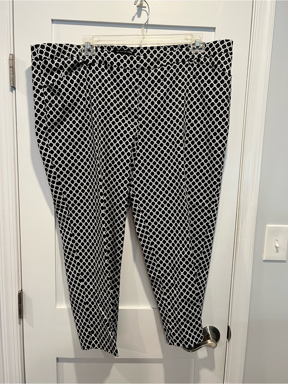 Zac & Rachel Black and White Lattice Print Pants